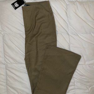Heartbreak fit and flare pinstripe pants in khaki
